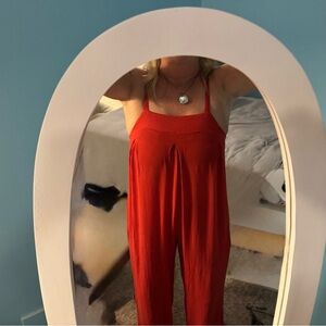 Shinestar Coral Wide-Leg Spaghetti Strap Jumpsuit